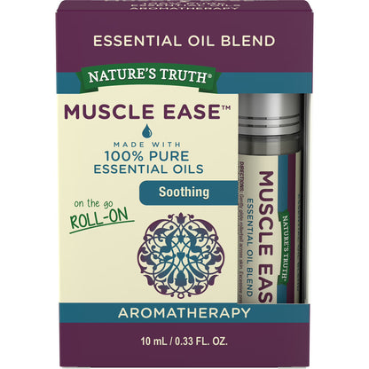 Muscle Ease Essential Oil Roll On Soothing Blend 10 mL GC/MS Tested By Nature's Truth