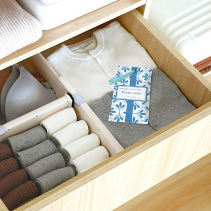 SCENTORINI Fresh Linen Scented Sachet, 14 Packs Long-Lasting Air Freshener Bags for Drawers, Closets, Cars