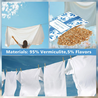 SCENTORINI Fresh Linen Scented Sachet, 14 Packs Long-Lasting Air Freshener Bags for Drawers, Closets, Cars
