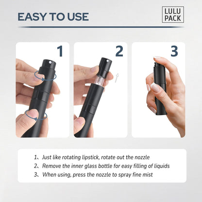 LULU pack Refillable Travel Perfume Spray Bottles