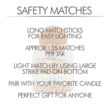Glass Match Jar with White Tip Matches
